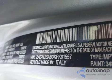 2019 Jeep Renegade Sport 4X4 z USA, uszkodzony, nr VIN ZACNJBAB3KPK81557